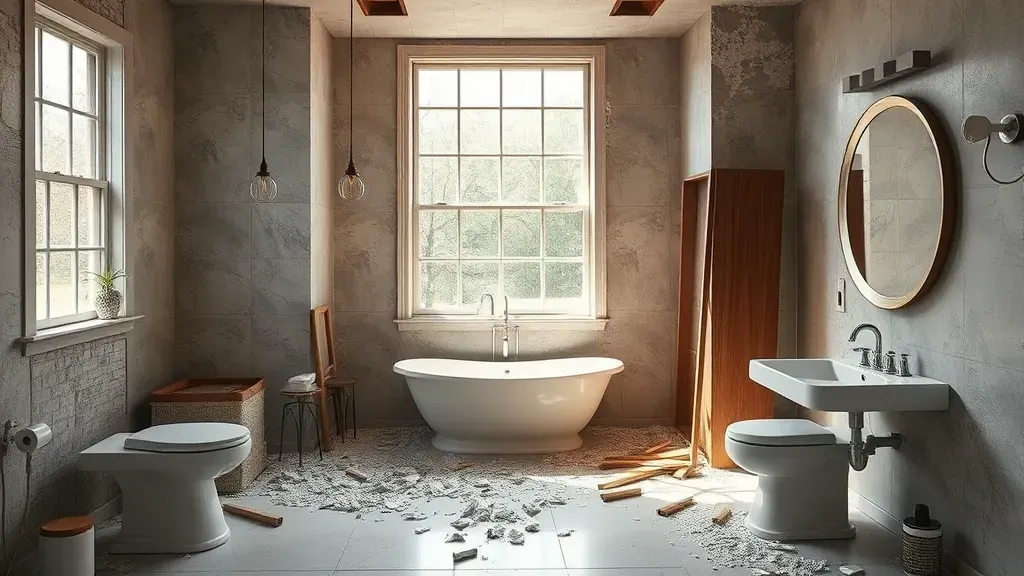 Bathroom Demolition and Removal projects in Spring, TX showcasing tools and debris in a renovated space