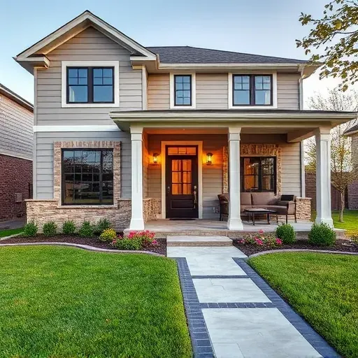 Home remodeling project in Spring, TX showcasing modern design, vibrant flowers, and a welcoming exterior.