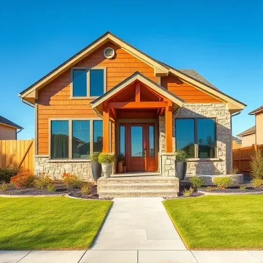 Completed home remodeling in Magnolia TX with modern design, wood siding, stone accents, and vibrant landscaping.