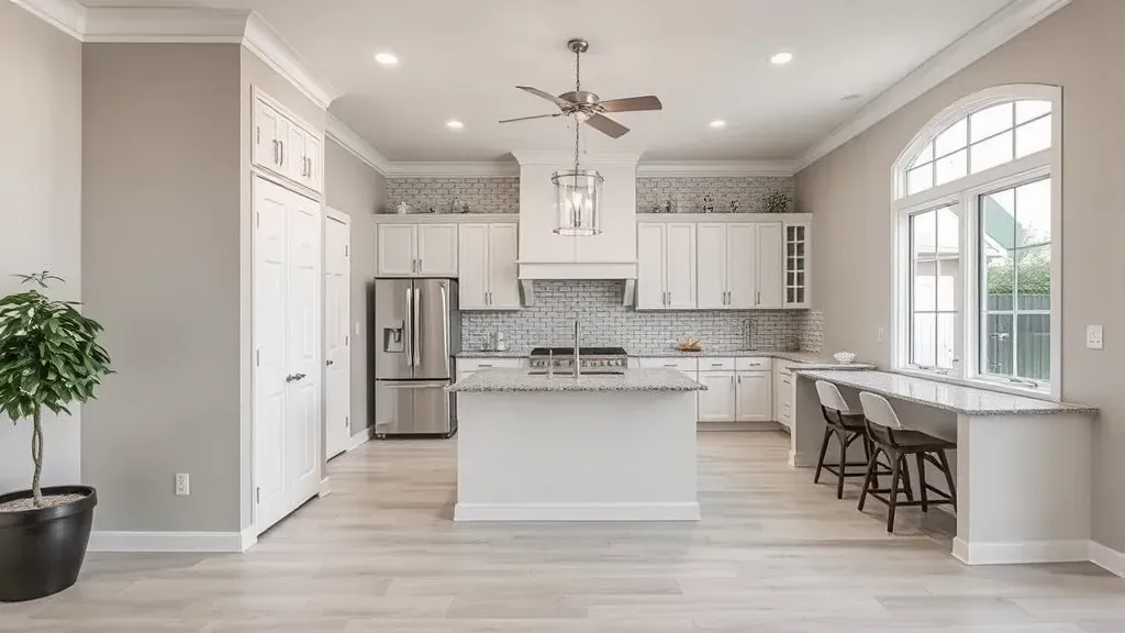 Home Remodeling in Atascocita, TX showcasing modern kitchen and living room designs.