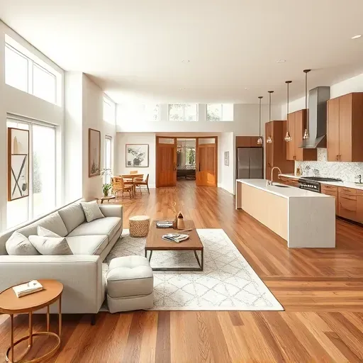 Completed home remodeling project in Jersey Village TX featuring modern open-concept living space with elegant design.