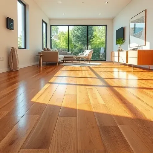 Flawless underfloor heating installation in a modern Spring Texas interior with hardwood flooring, natural light, and elegant decor
