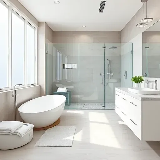 Freshly remodeled bathroom in Spring TX with modern fixtures, freestanding tub, walk-in shower, and elegant decor.