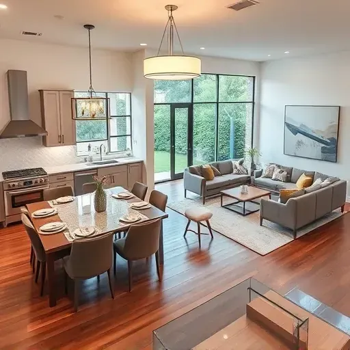 Modern remodeled home in Tomball Parkway TX featuring open-concept kitchen, stylish dining area, and elegant living space.