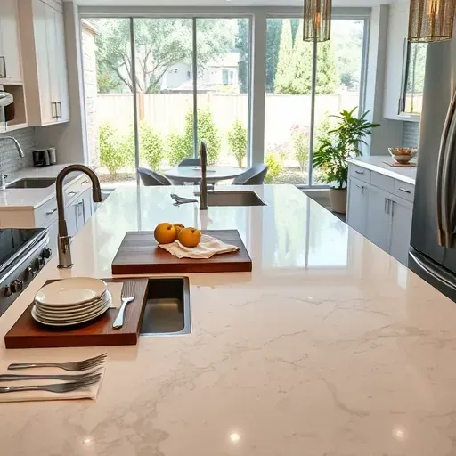 Pristine Spring TX kitchen with polished granite surfaces, stainless steel appliances, minimalist decor, and natural daylight.