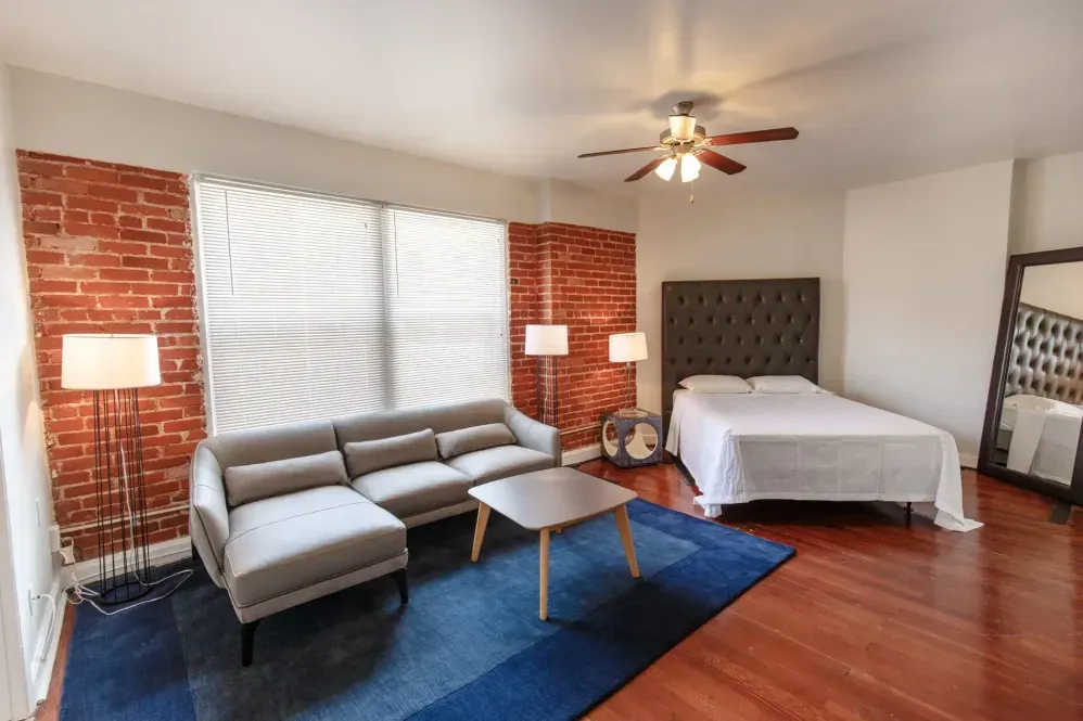 Sunlit studio apartment with hardwood floors at The Lido Hollywood