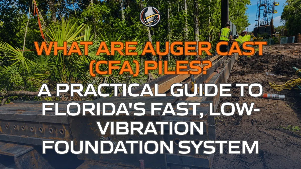 What Are Auger Cast (CFA) Piles? A Practical Guide to Florida's Fast, Low-Vibration Foundation System