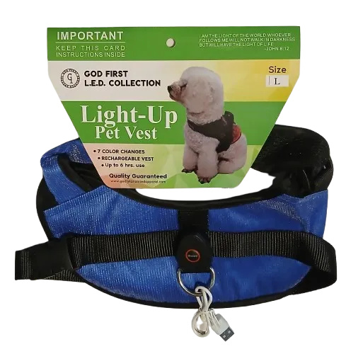 Buy Blue LED Dog Light Vest for Night Safety – Durable & Adjustable