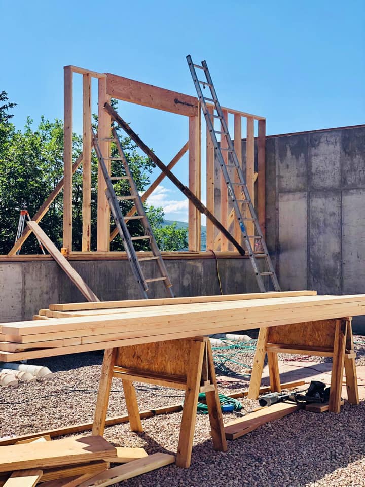 a room with couches and tables