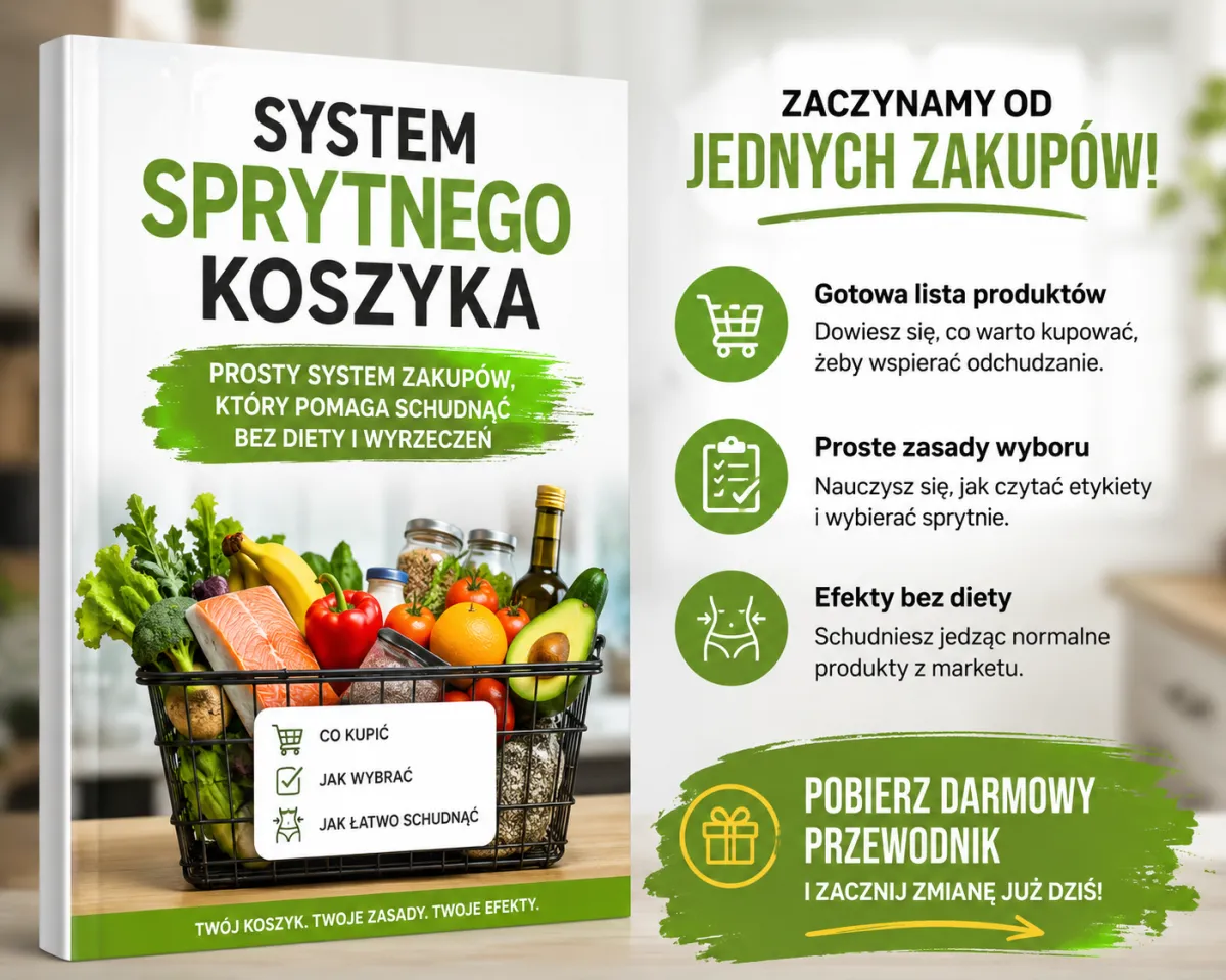 Kobieta wybierająca zdrowe produkty podczas zakupów spożywczych