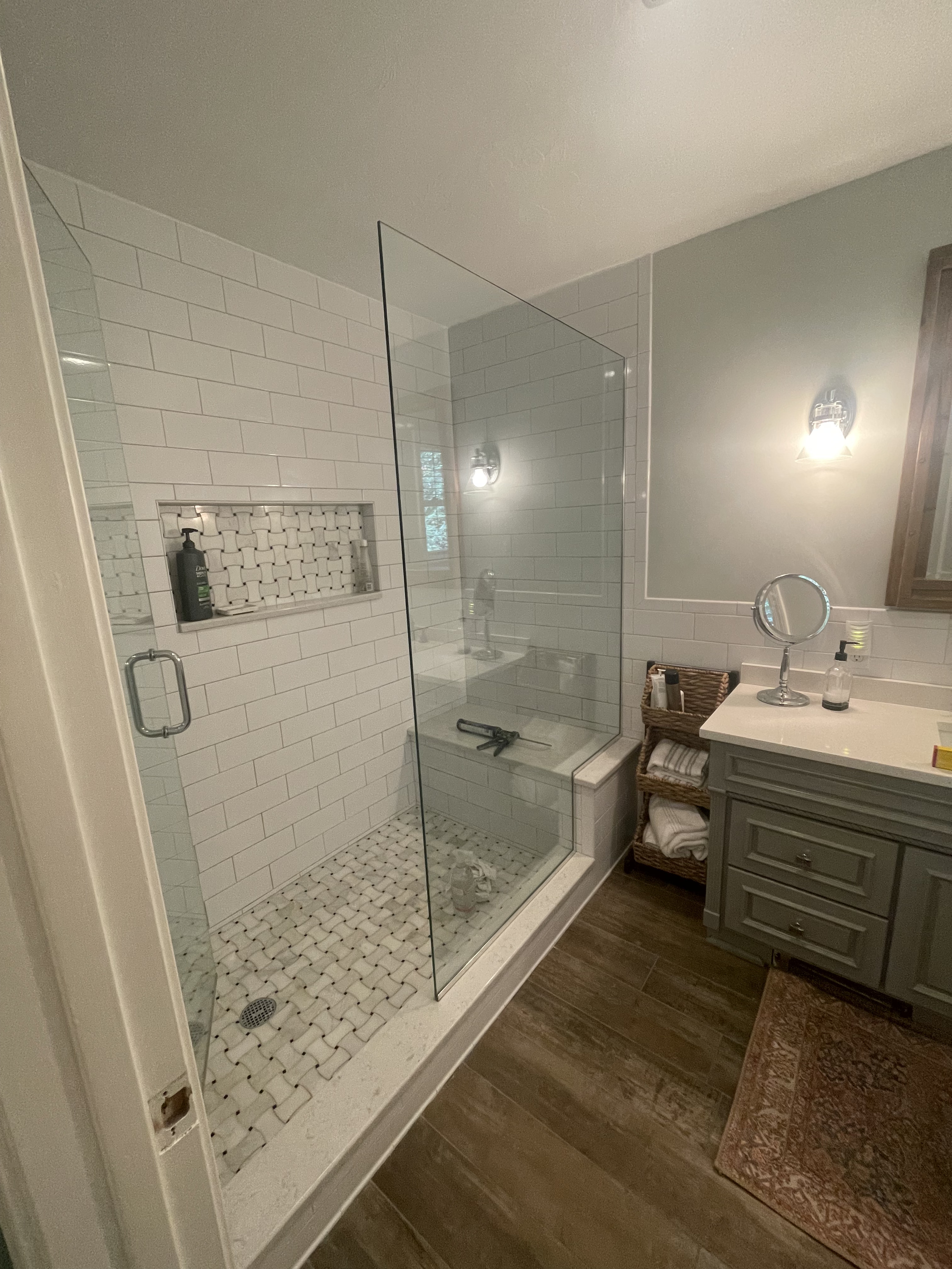 Custom tile shower installation completed by Grams Tile in Lunenburg, MA