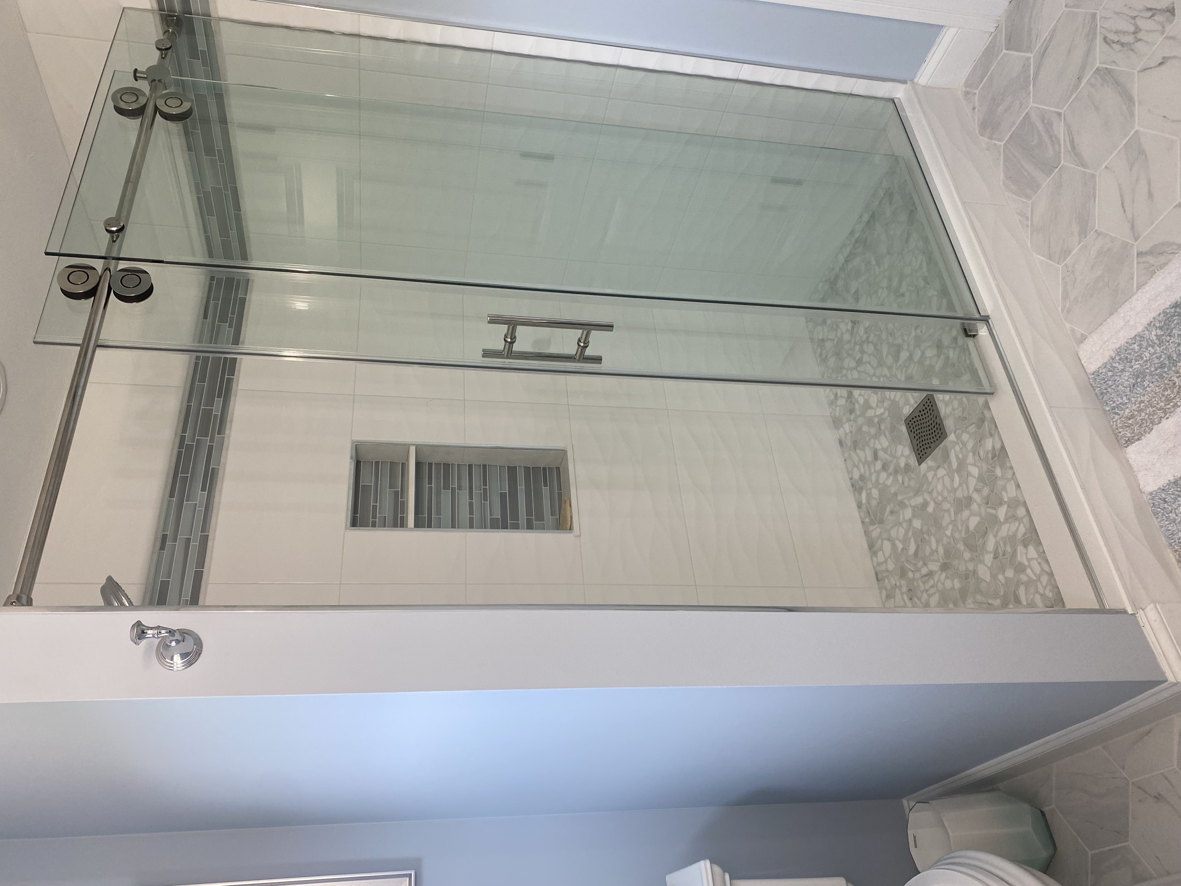 Custom tile shower installation completed by Grams Tile in Lunenburg, MA