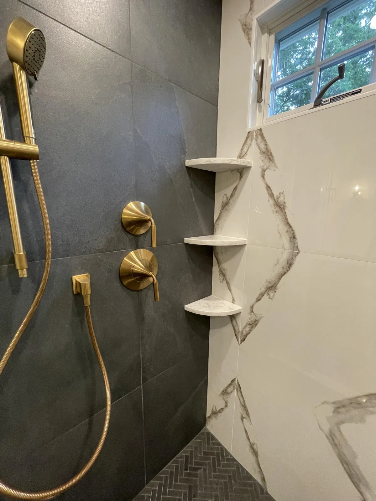 Custom tile shower installation completed by Grams Tile in Lunenburg, MA