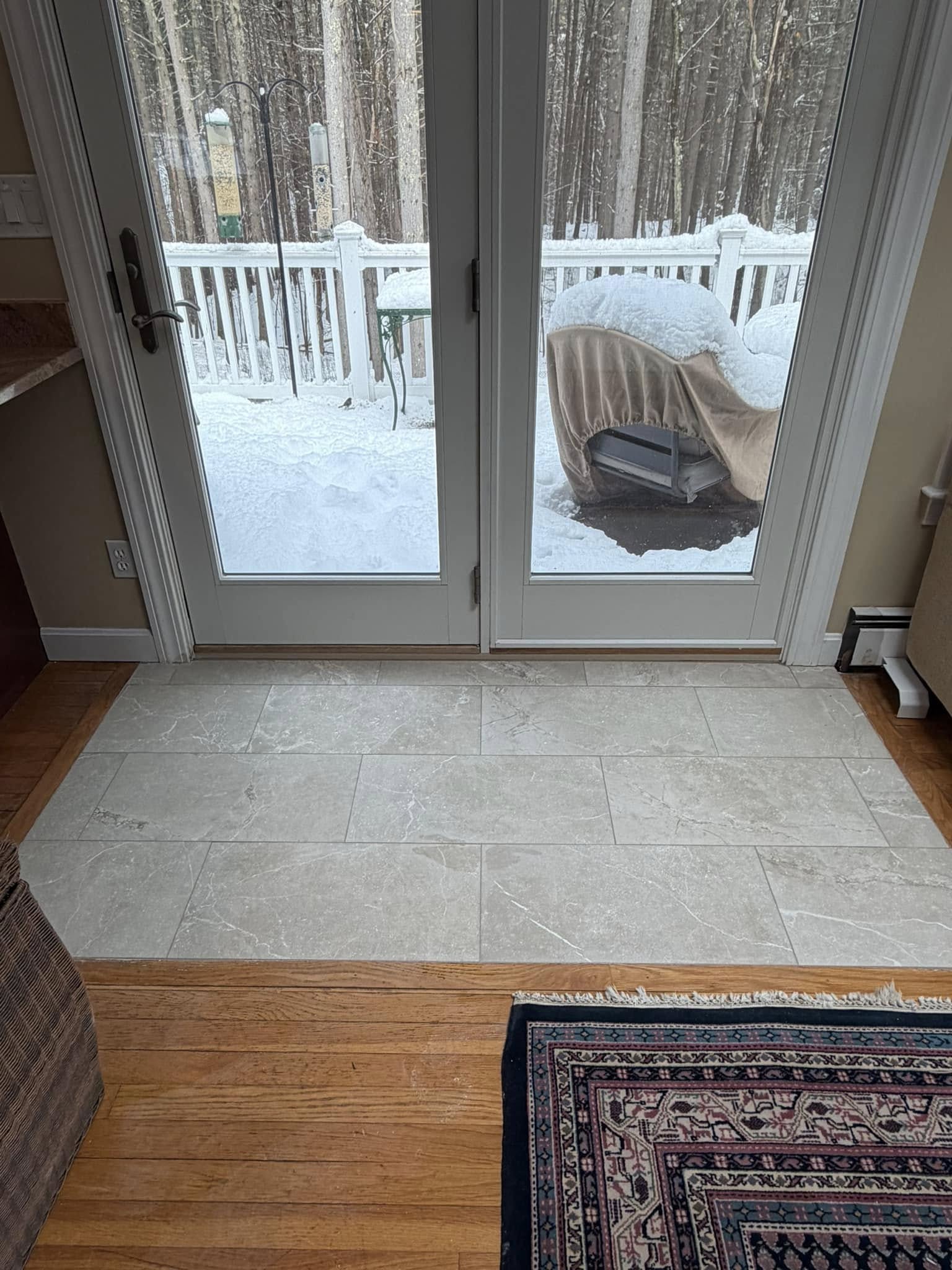 Professional tile flooring installation in a residential home in Lunenburg, MA