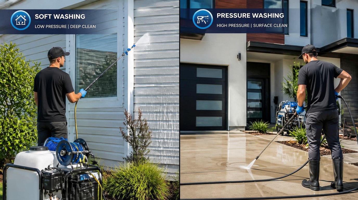 Soft Washing vs Pressure Washing: Which Cleaning Method Is Best for Your Home?