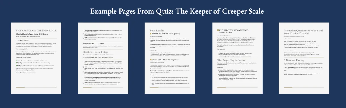 Keeper or Creeper Quiz Sample