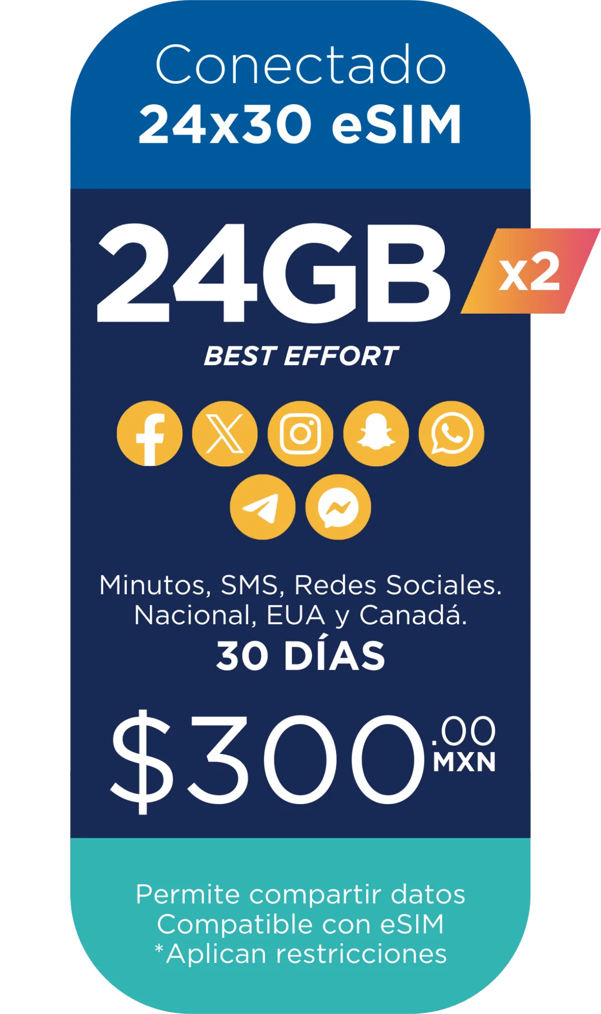 Paquete Conectado 24GB x 30 días