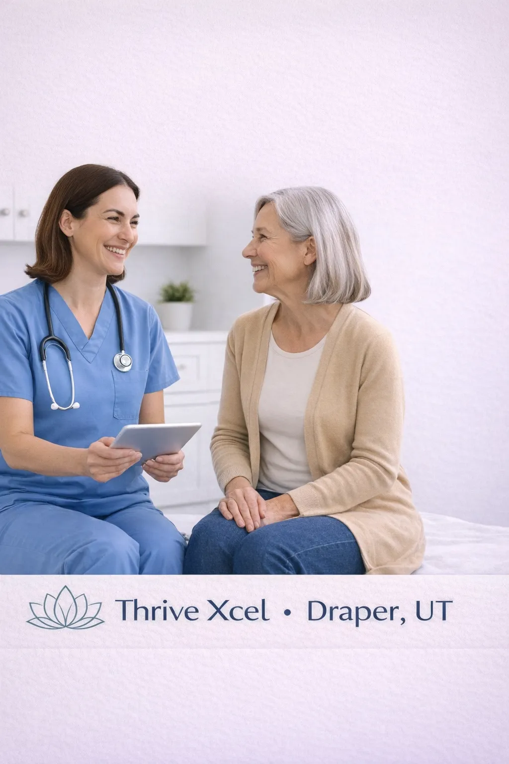 Doctor consulting with patient in modern clinic