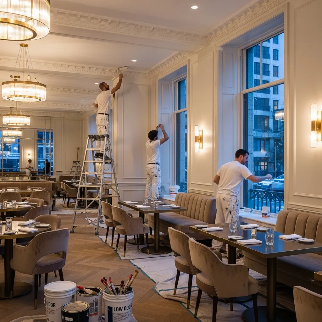 Garage door painting service on Houston-area home