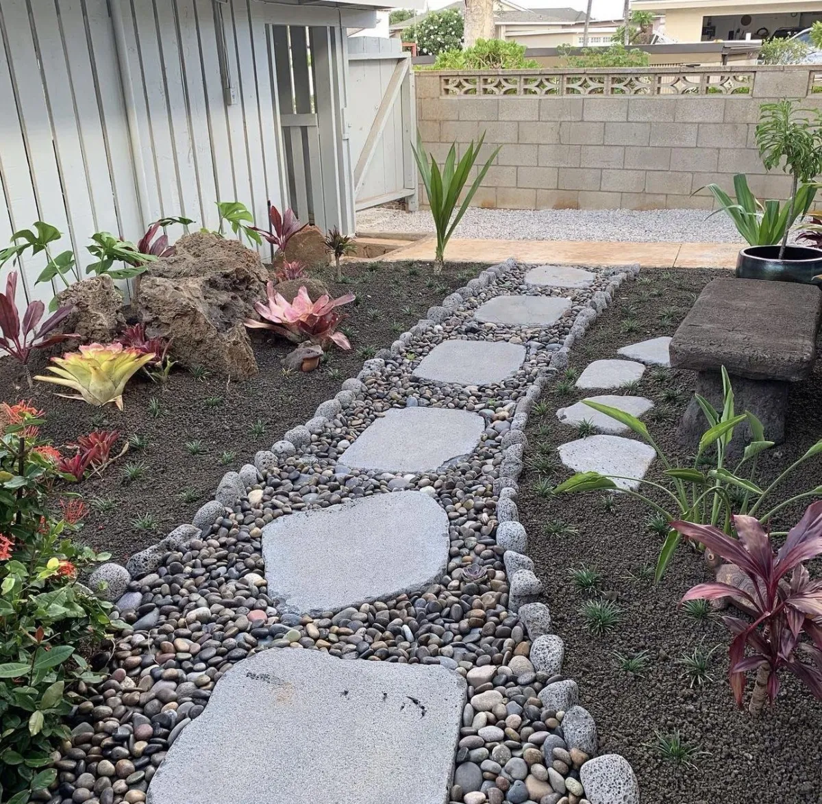 Tropical Landscapes Hawaii Kahala Diamond Head Blackpoint Courtyard Transformation