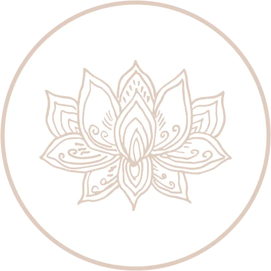 Pale pink line drawing of a lotus flower representing spiritual connection and support 