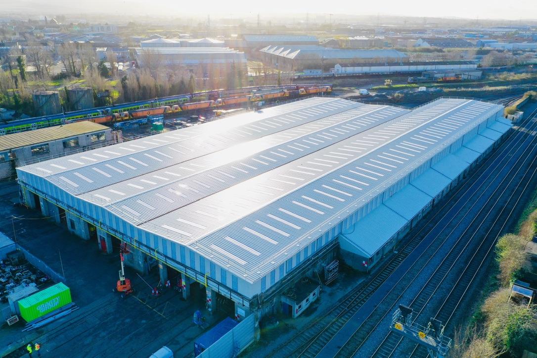 Irish Rail Inchicore heavy maintenance depot industrial roof refit