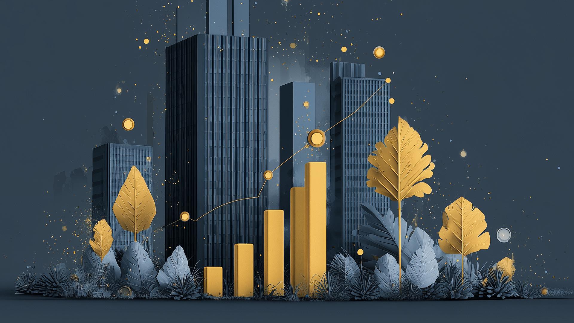 floating cubes and glowing yellow spheres