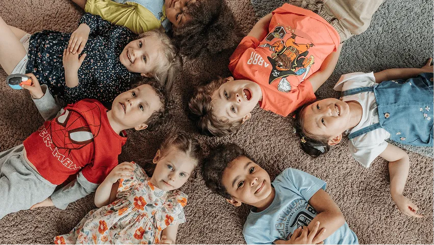Children participating in a creative classroom activity