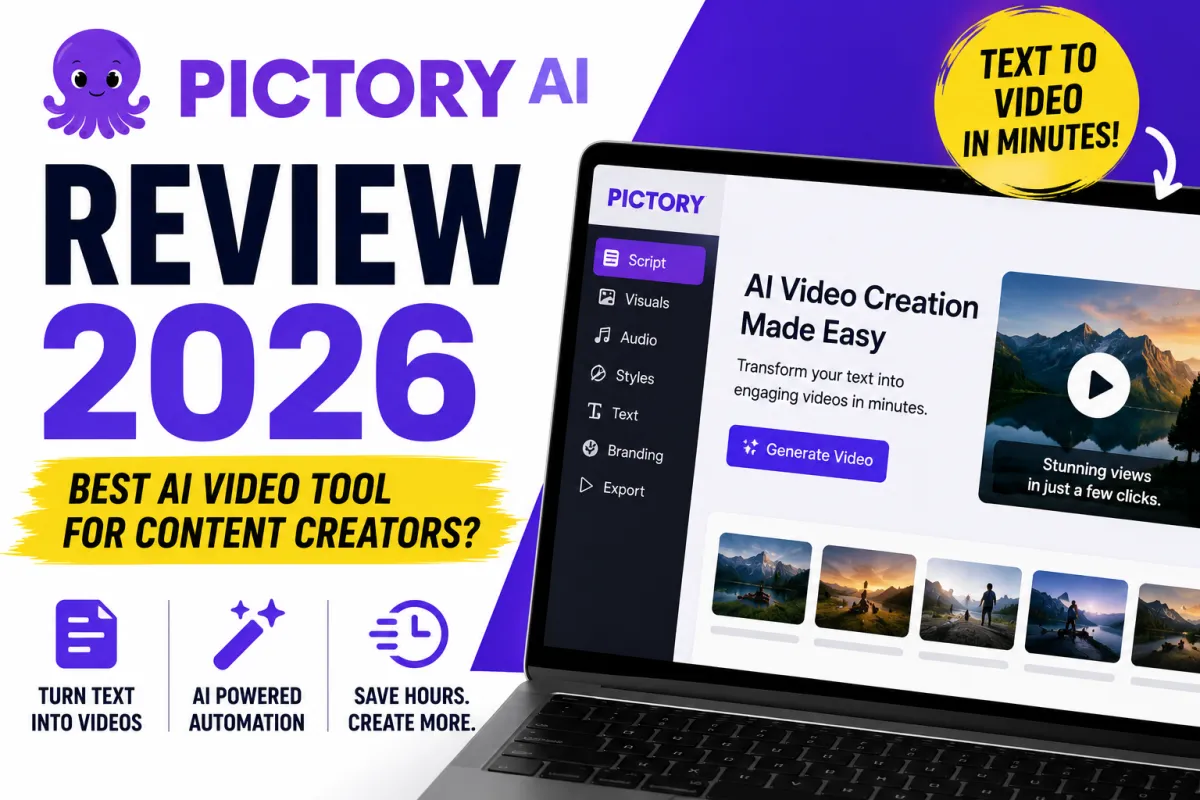 Pictory AI video creation dashboard