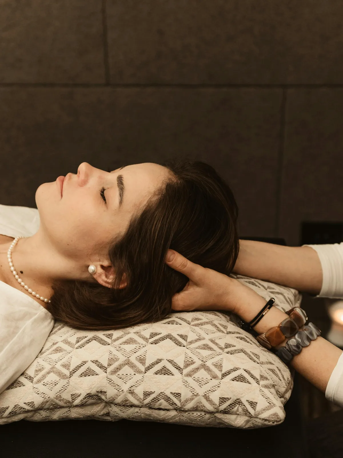 woman receiving Reiki