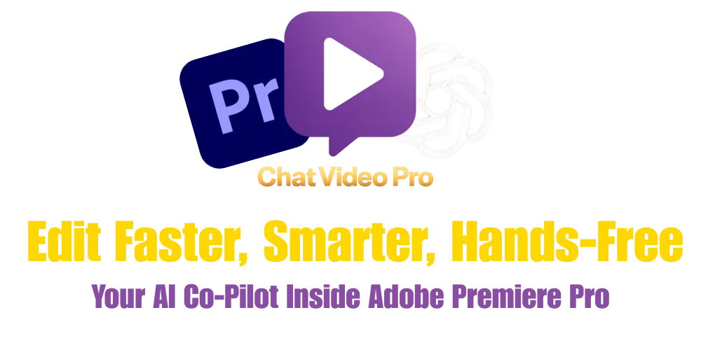 Logo for Chat Video Pro, an AI assistant inside Adobe Premiere Pro