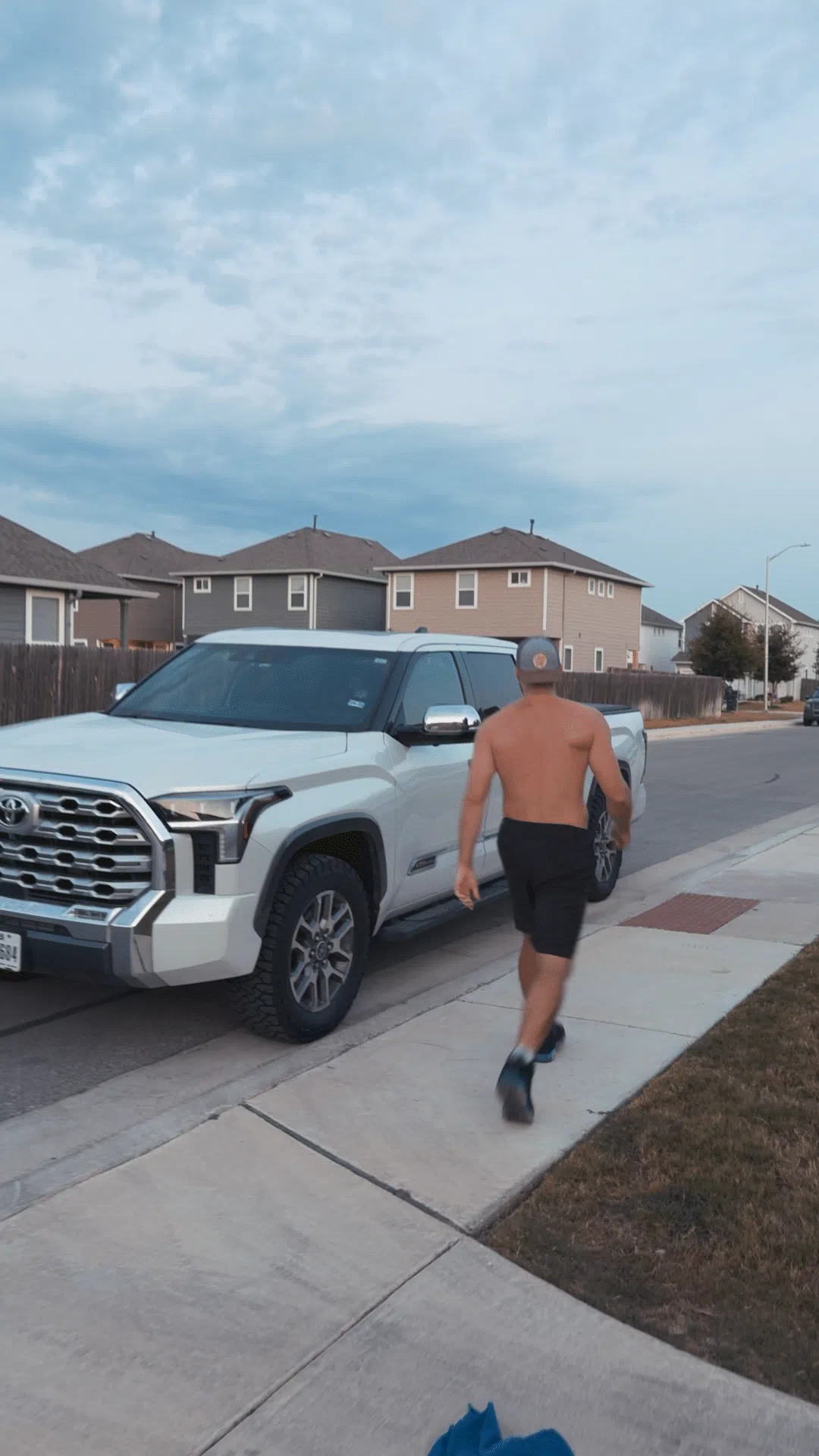 Before and after example showing truck video enhanced with ChatVideoPro AI effects and lighting for cinematic results.