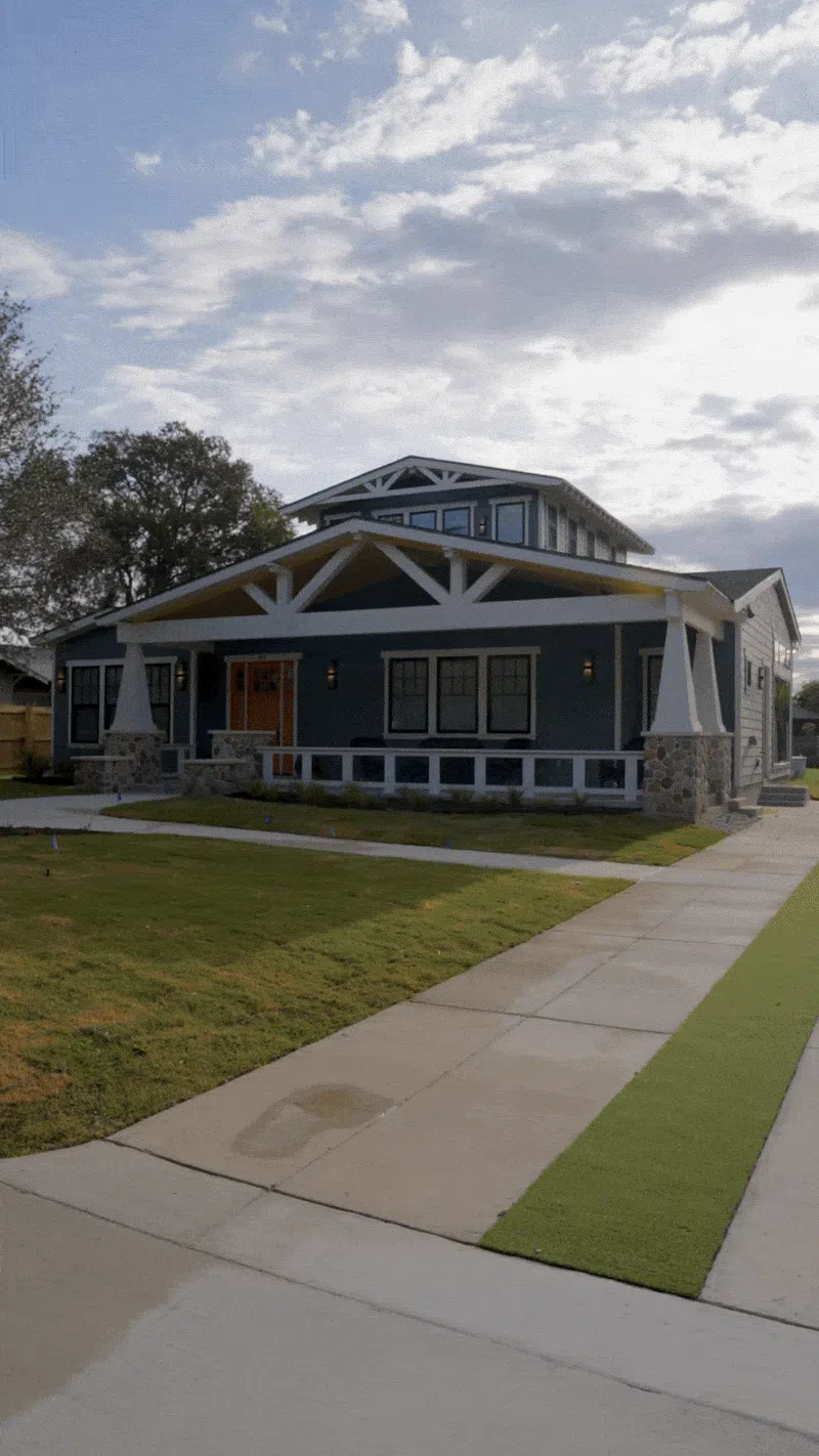 Real estate home transformation using ChatVideoPro AI video generation and color grading tools for cinematic property marketing.