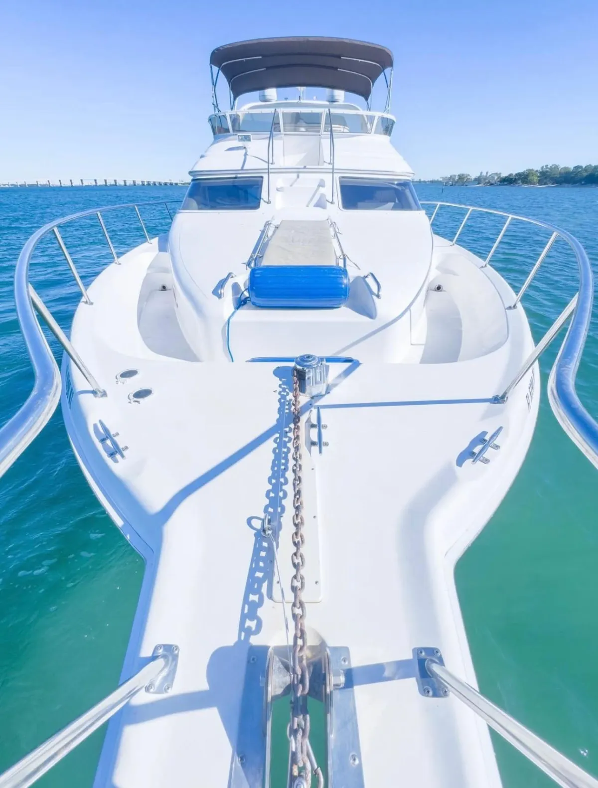 Front view of one of the yachts of the Elite Sports Yachts