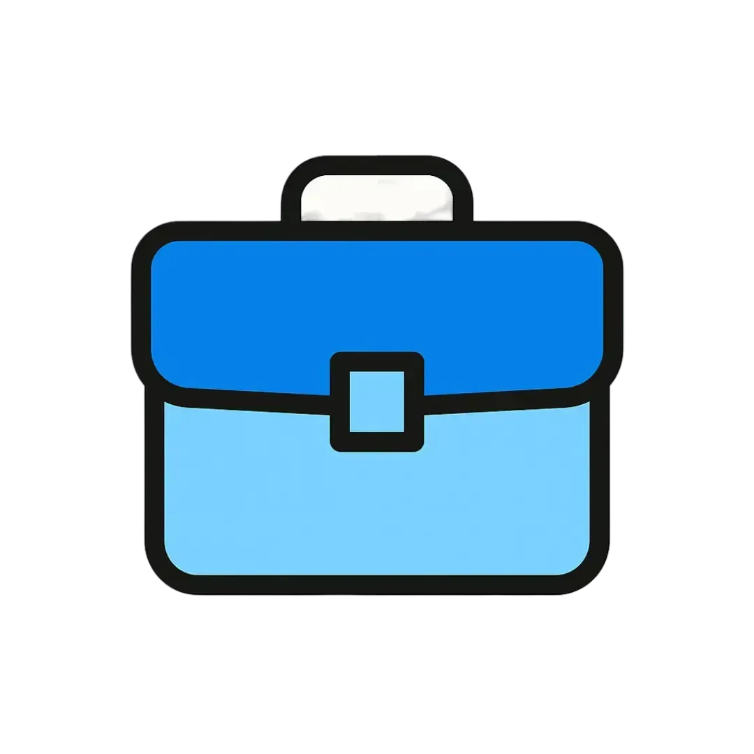 Clean briefcase icon in Lofton Approved brand blue colors representing professional services and consulting expertise