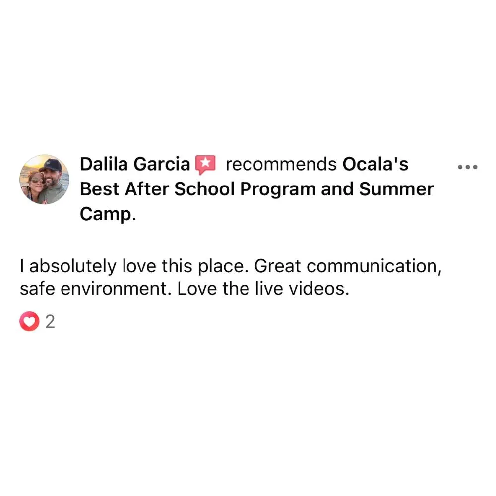 5 Star Review For Ocala's Best Afterschool and Summer Camp Central!