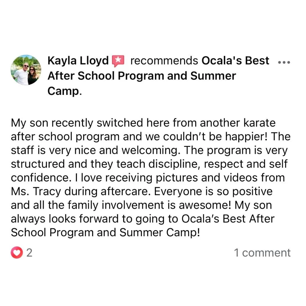 5 Star Review For Ocala's Best Afterschool and Summer Camp Central!