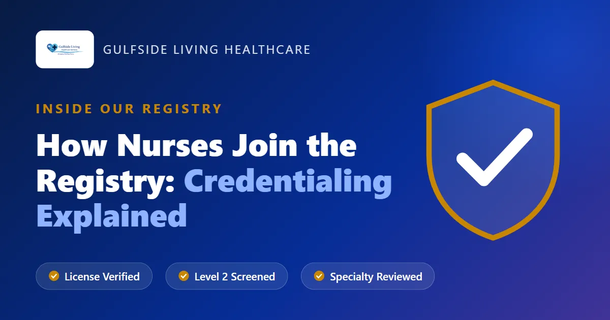How nurses join the Gulfside Living registry â€” credentialing process explained