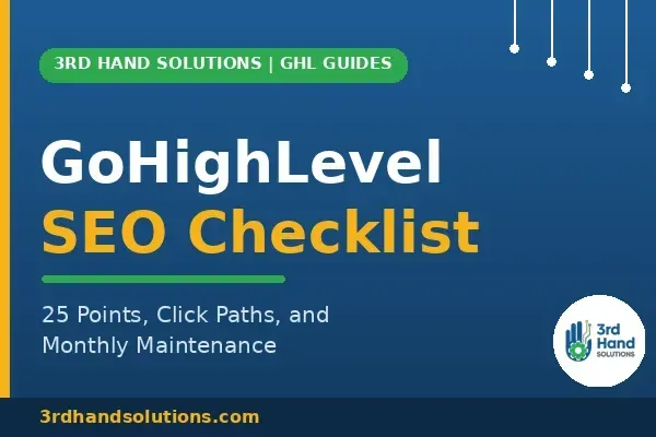 GoHighLevel SEO Checklist - 25 Proven Points to Rank Your GHL Site
