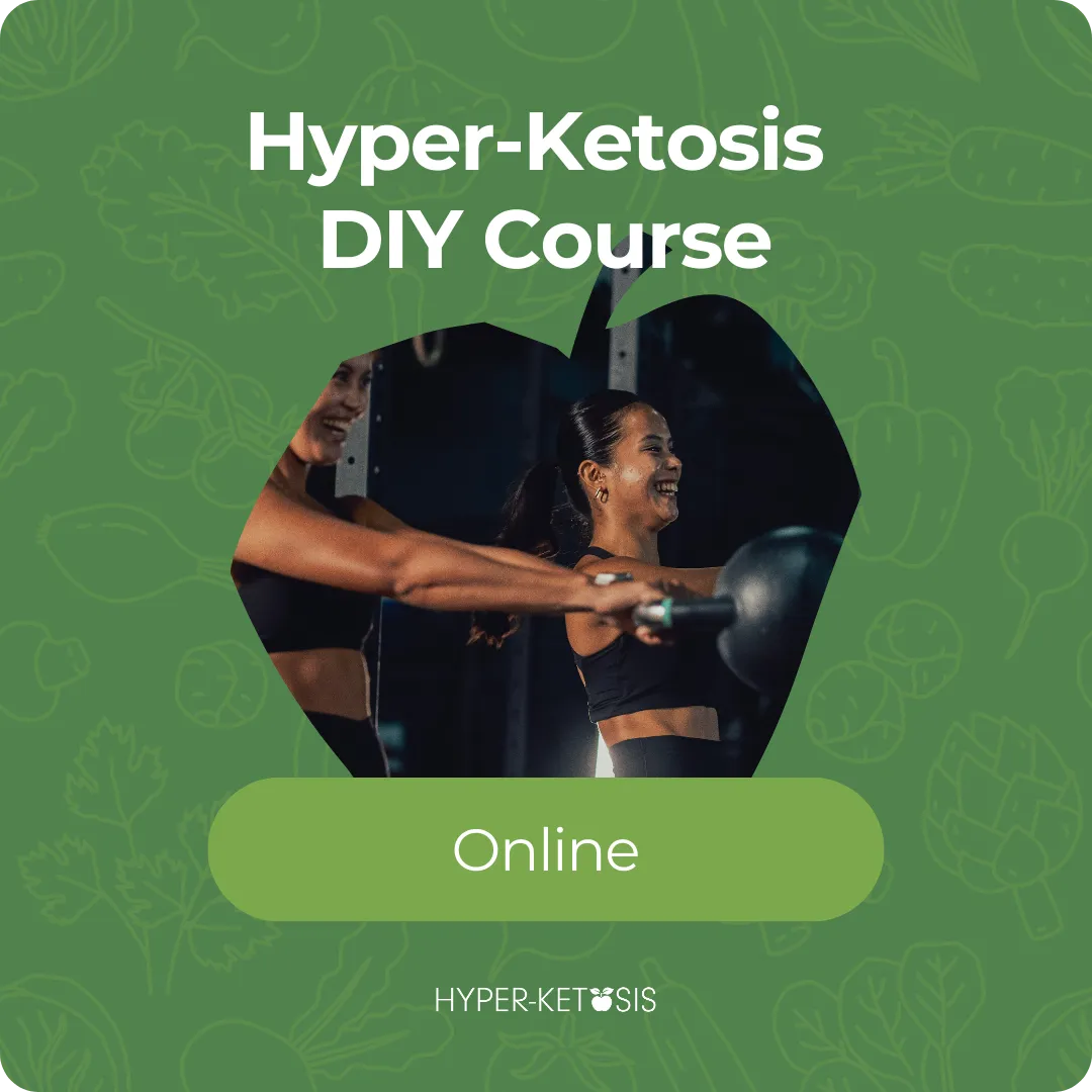 A woman lifts a kettlebell with focus and energy during a workout, representing self-guided fitness in the Hyper-Ketosis program.