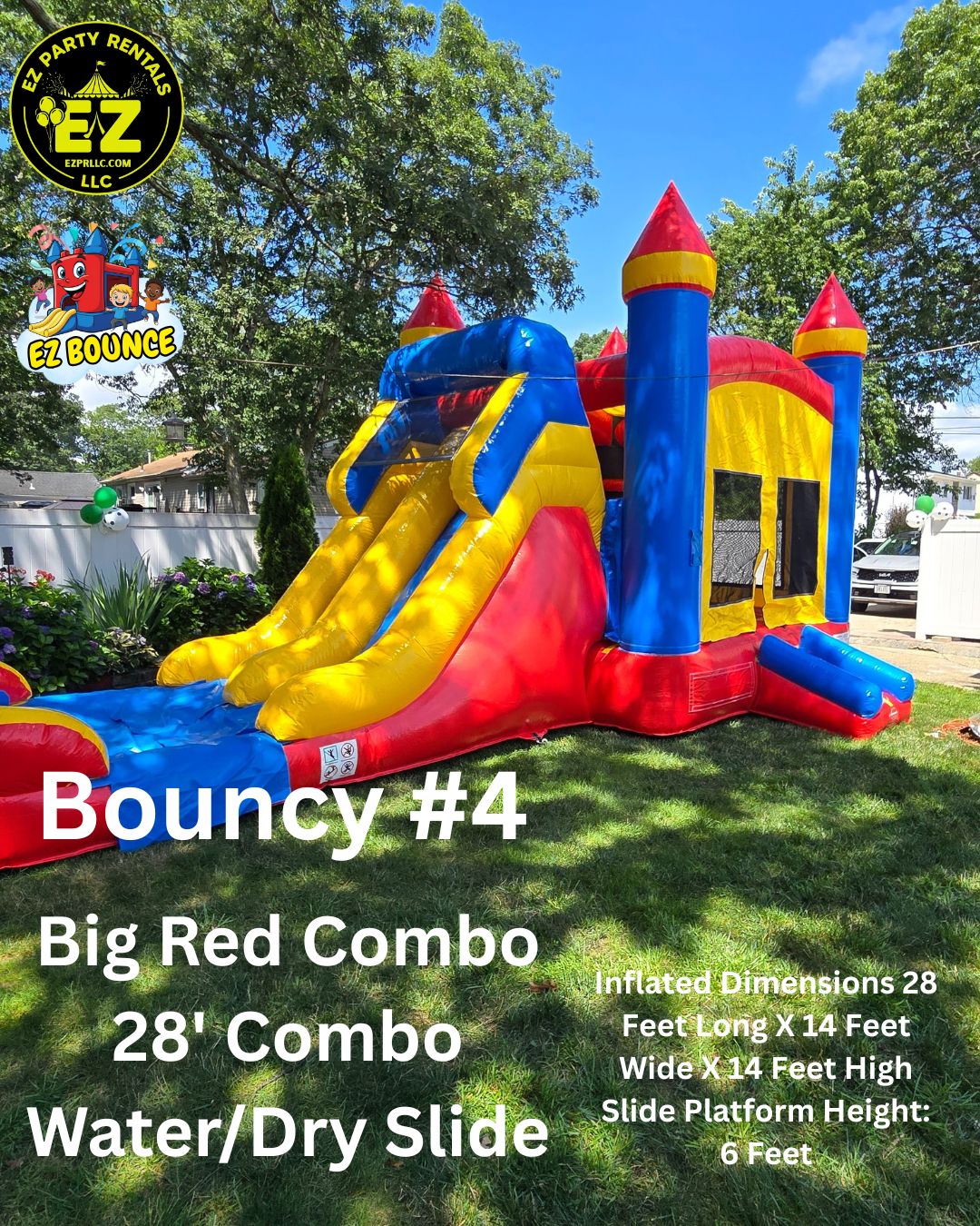 Bouncy #4 Big Red Double Slide Long Island