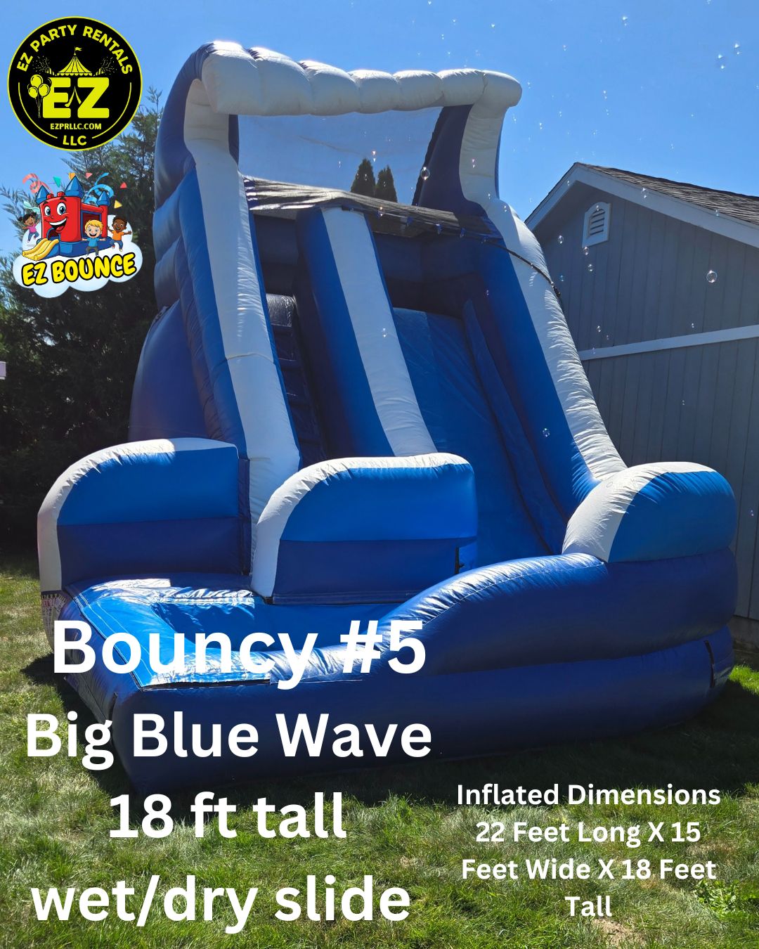 Bouncy #5 Big Blue Wave Slide Long Island