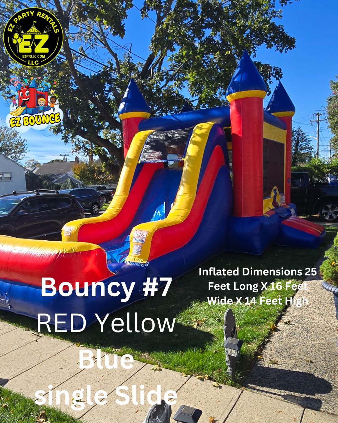 Bouncy #7 Red Yellow Blue Single Slide Long Island
