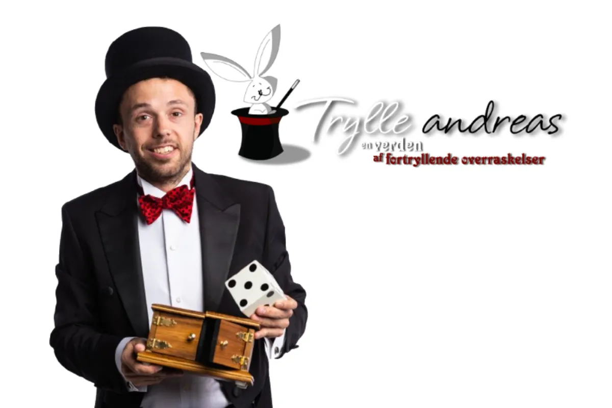 Trylle Andreas tryllekunstner med høj hat og terning – fortryllende oplevelser til kirken