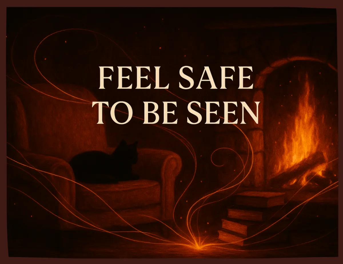 Midlife coach feeling grounded, reflecting safe visibility and nervous system regulation