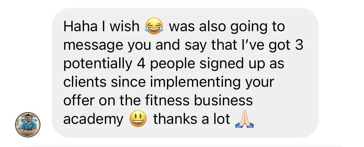 Fitness Business Coaching Testimonial