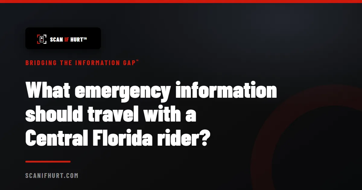 What emergency information should travel with a Central Florida rider?