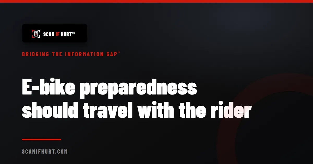 E-bike preparedness should travel with the rider
