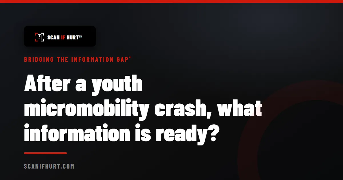 After a youth micromobility crash, what information is ready?