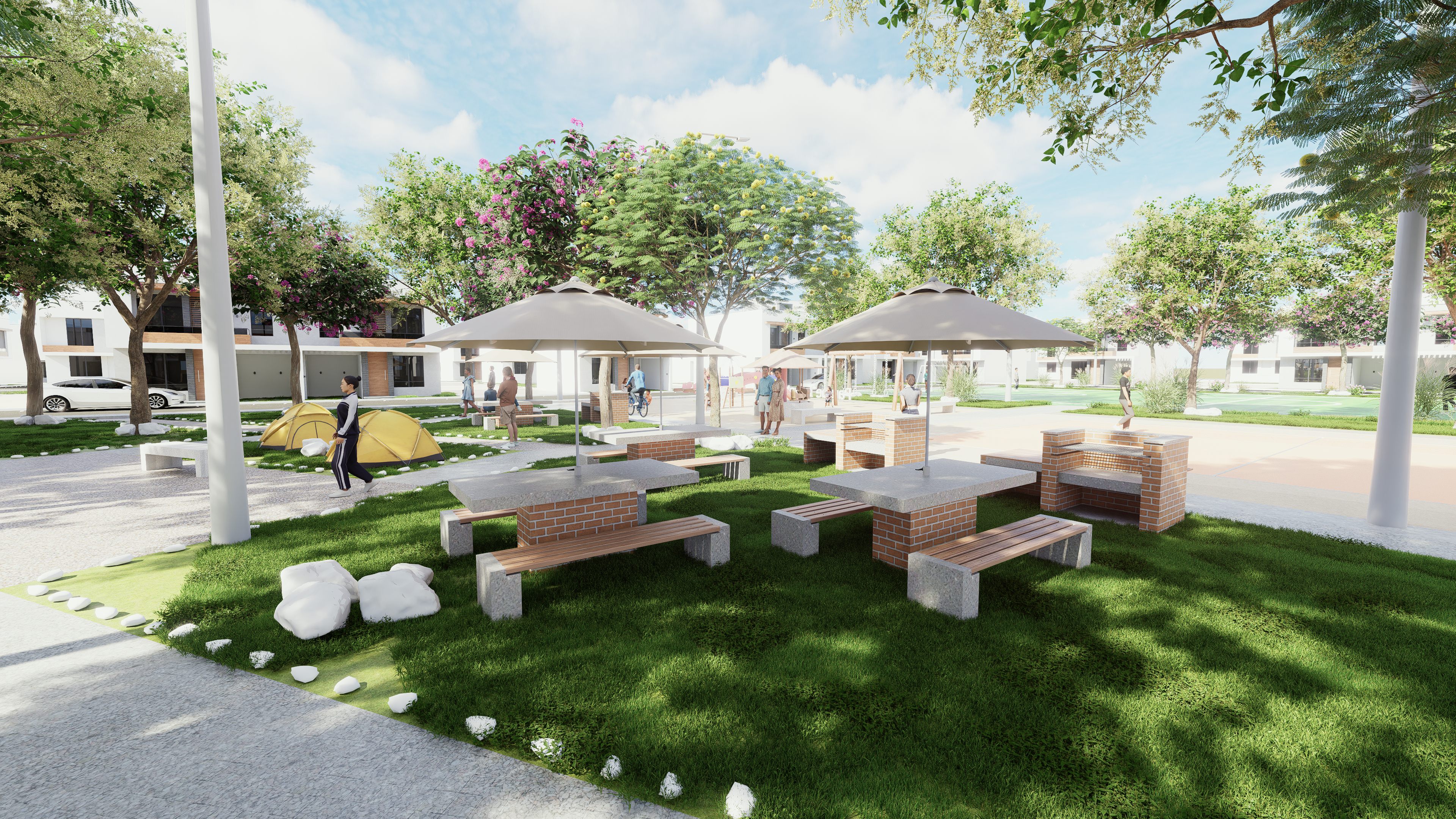 Club House y áreas verdes del proyecto